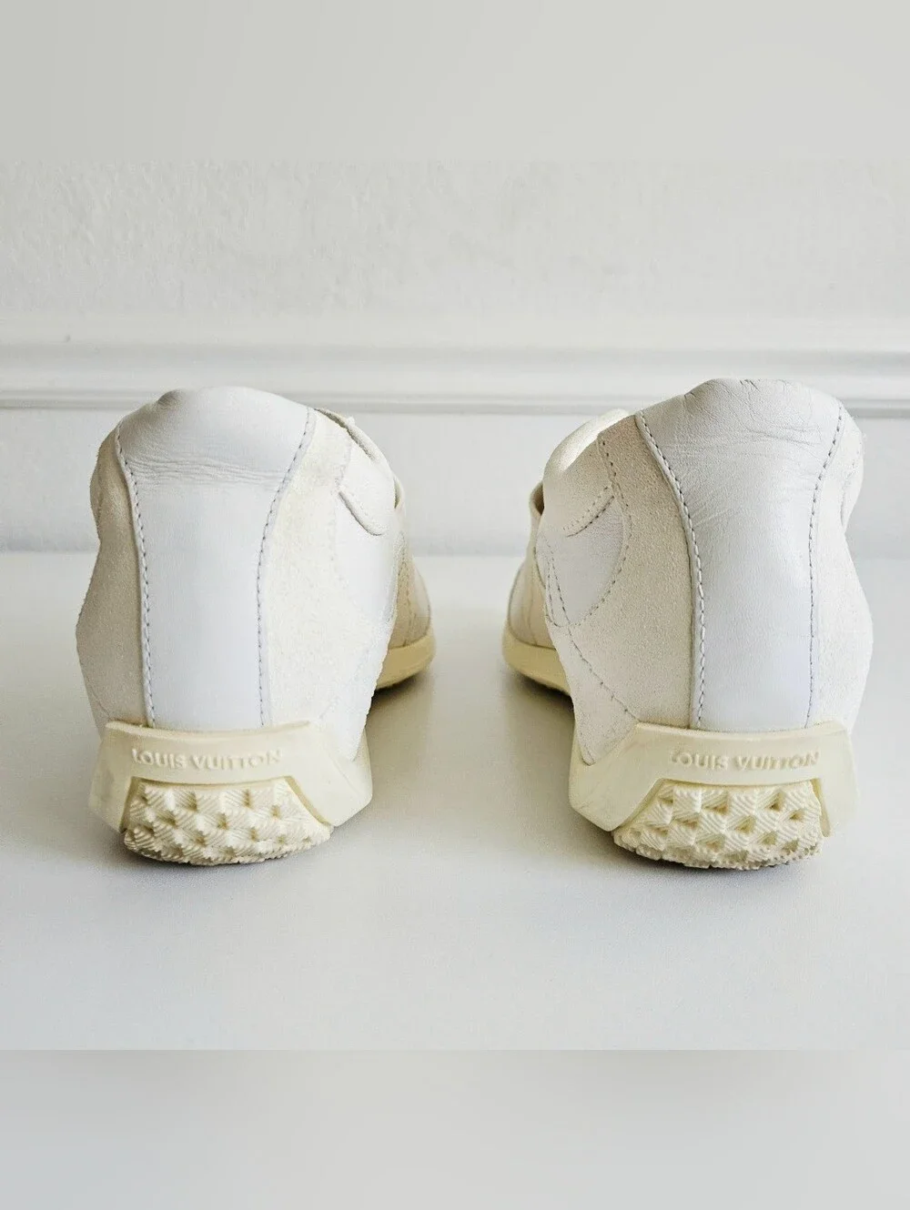 Louis Vuitton White Damier Leather Sneakers
